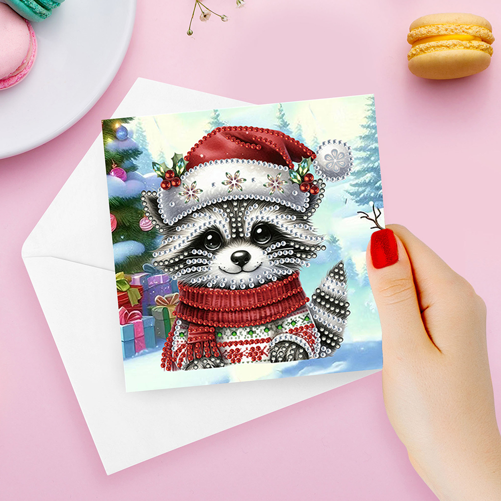12Pcs DIY Diamond Painting Greeting Card - Winter Christmas