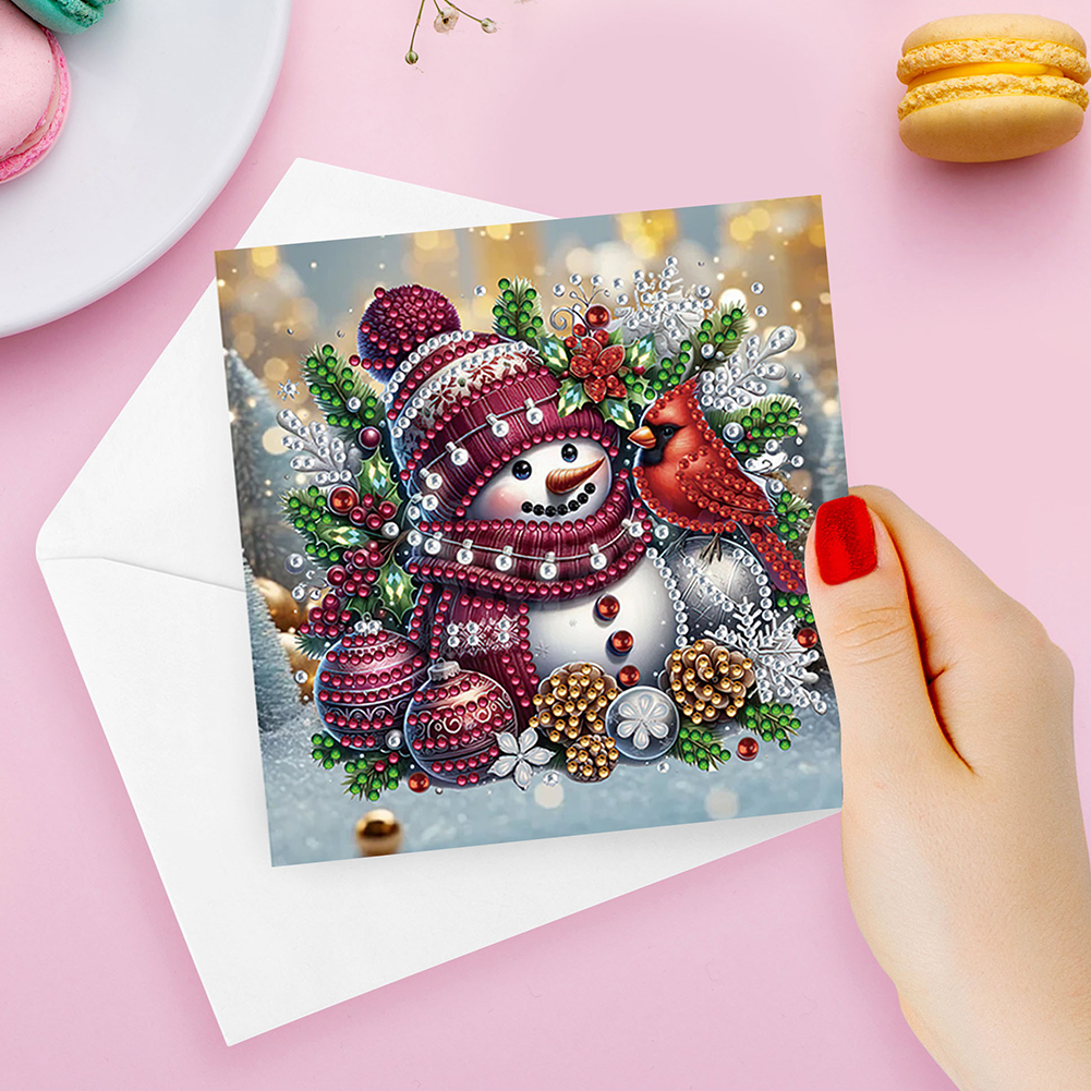6Pcs DIY Diamond Painting Greeting Card - Snowman