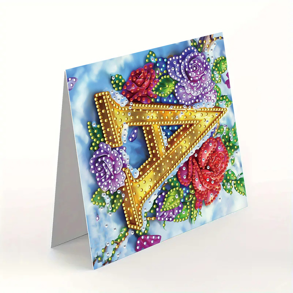 6Pcs DIY Diamond Painting Greeting Card - Letter