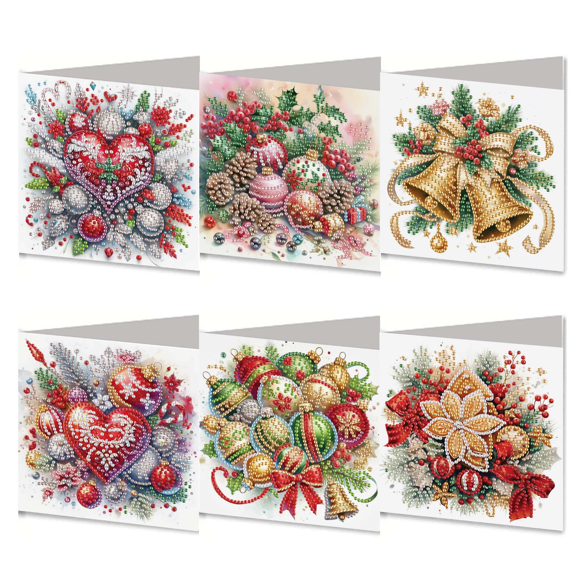 6Pcs DIY Diamond Painting Greeting Card - Christmas