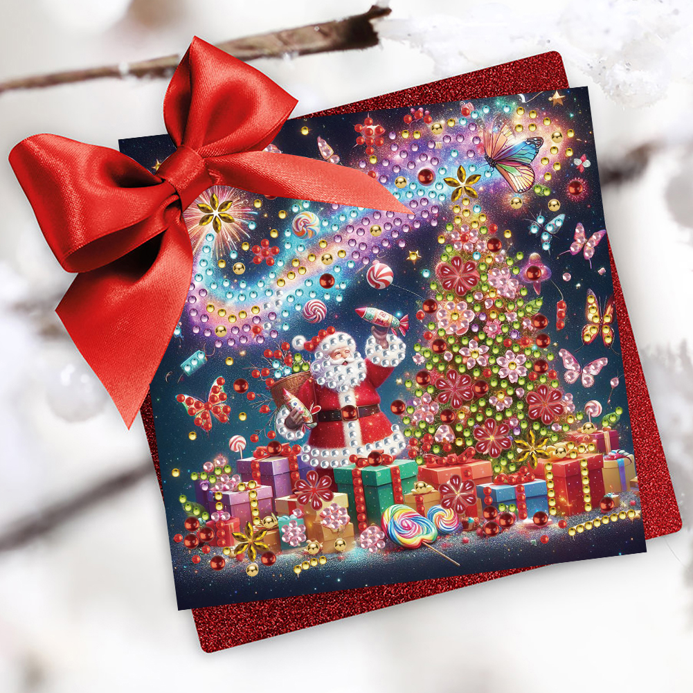 6Pcs DIY Diamond Painting Greeting Card - Christmas Series