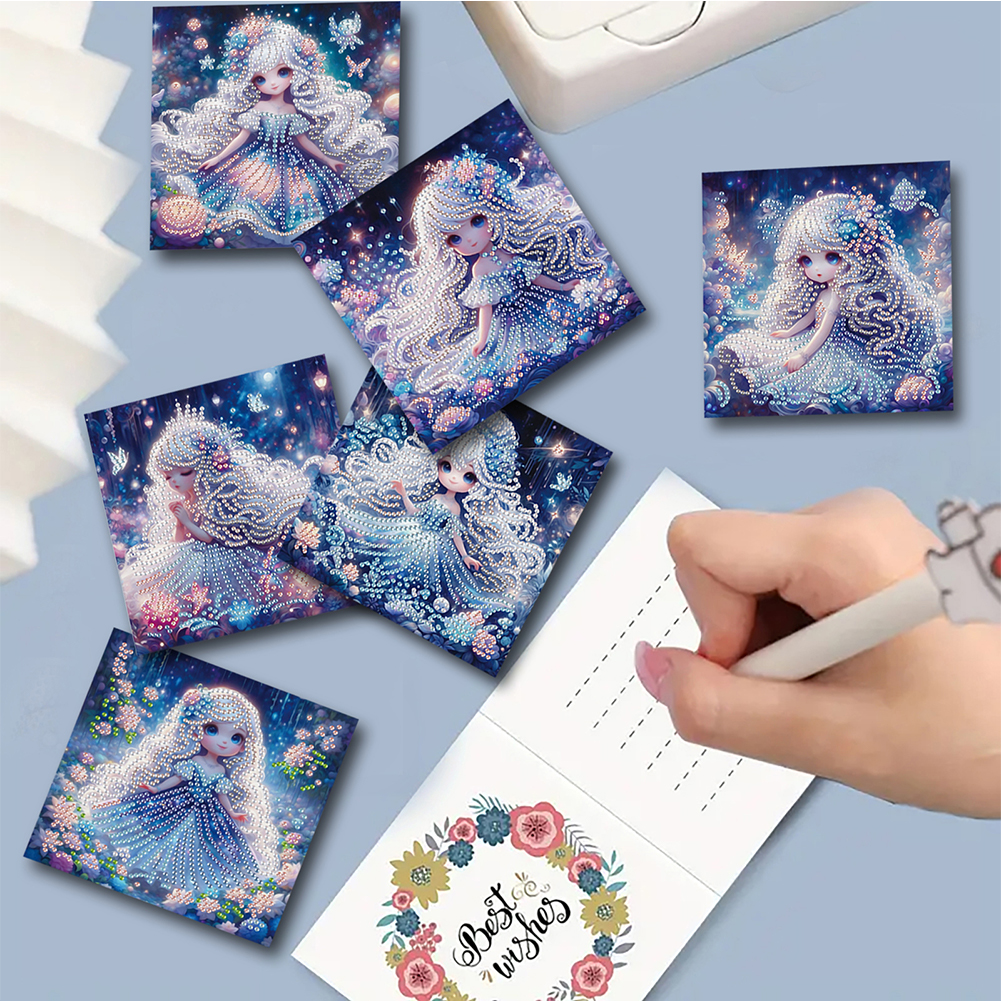 6Pcs DIY Diamond Painting Greeting Card - Rapunzel