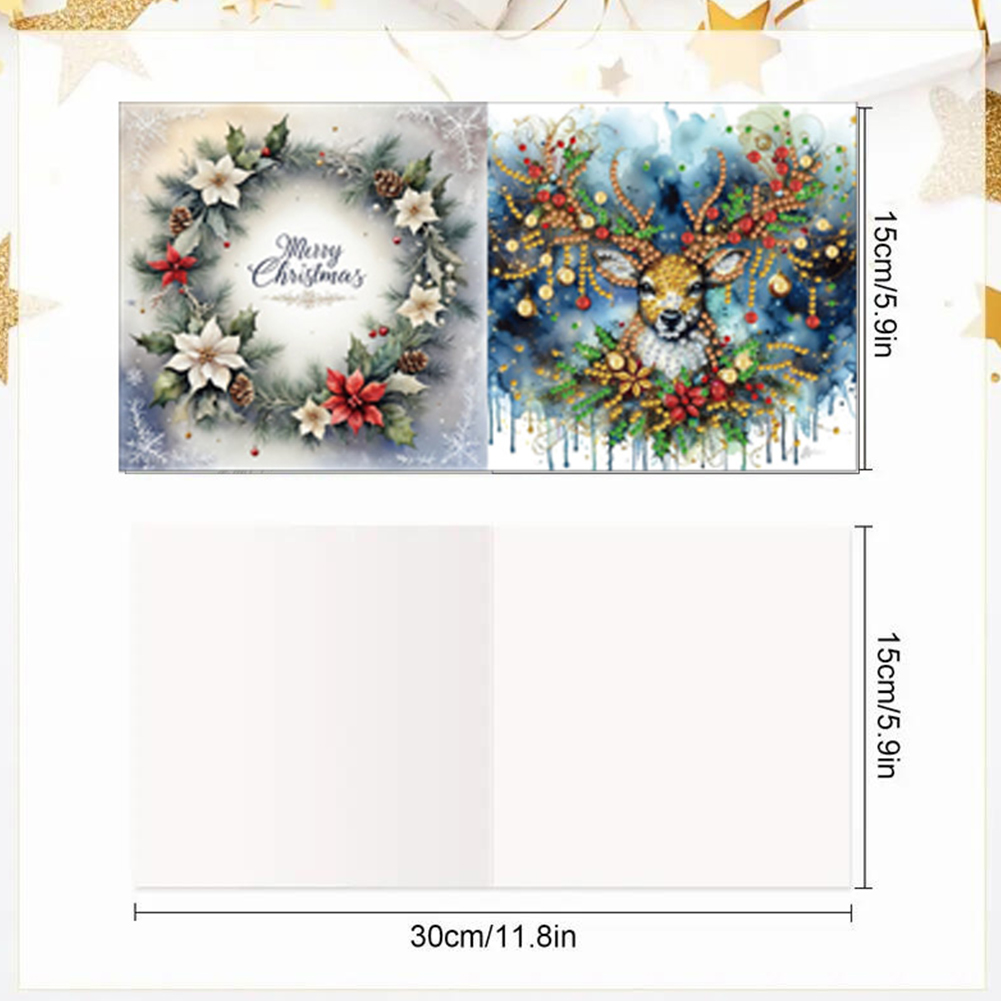 6Pcs DIY Diamond Painting Greeting Card - Christmas Elk