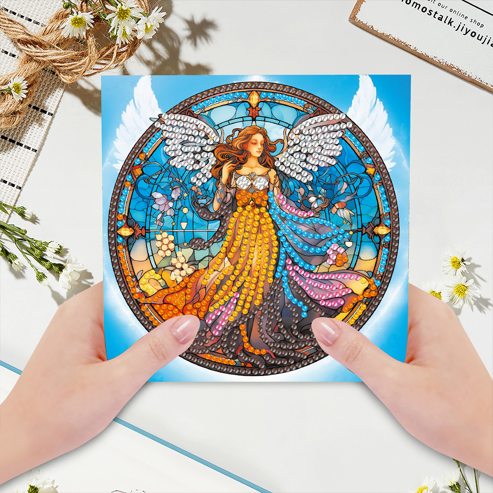 6Pcs DIY Diamond Painting Greeting Card - Angel Faith