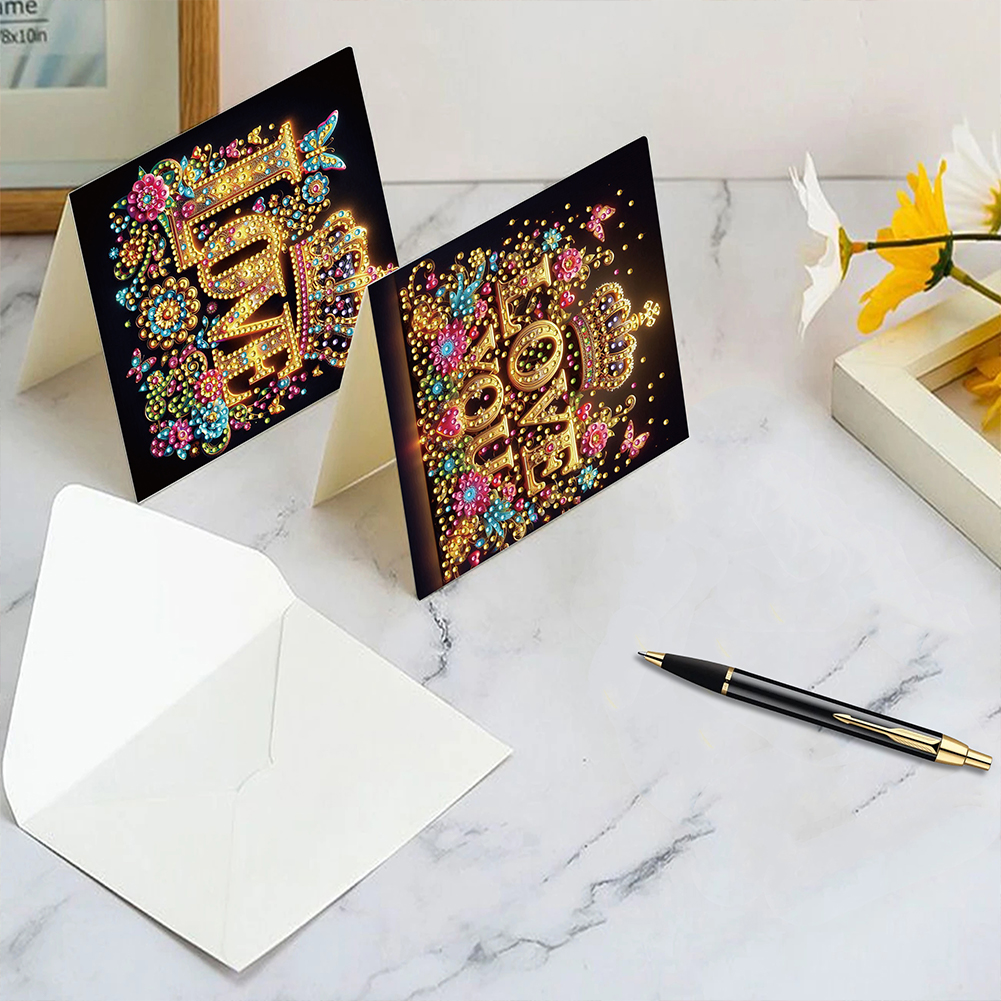 6Pcs DIY Diamond Painting Greeting Card - Love You