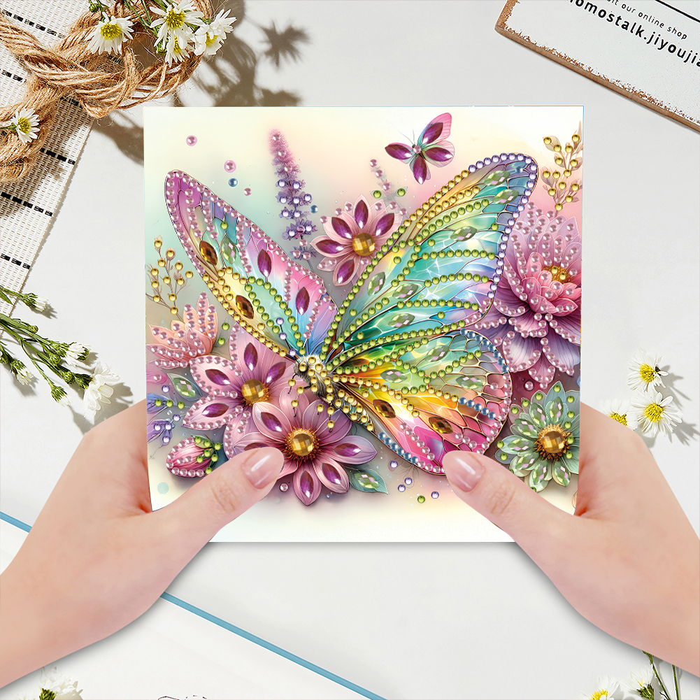 6Pcs DIY Diamond Painting Greeting Card - Butterfly