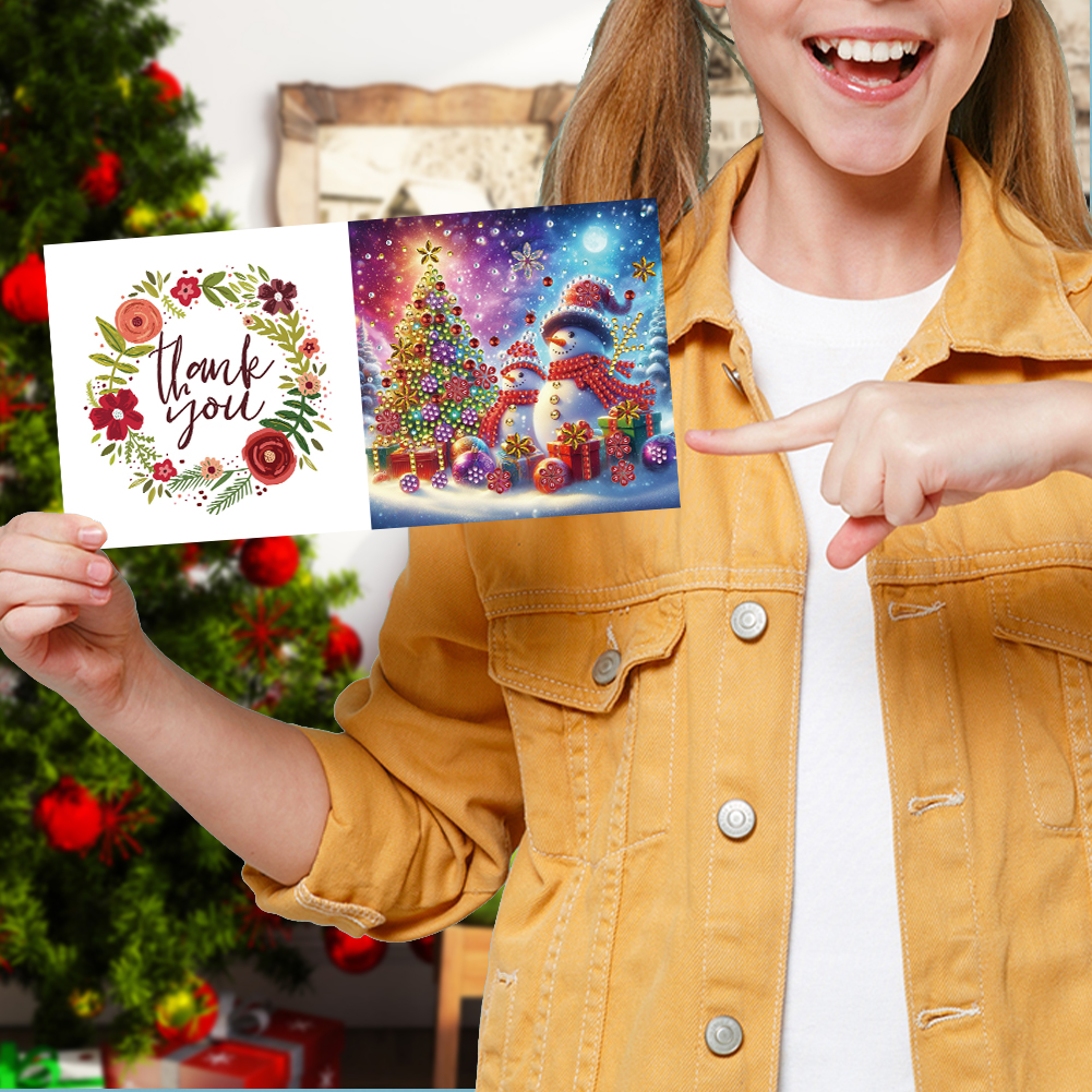 6Pcs DIY Diamond Painting Greeting Card - Christmas Series
