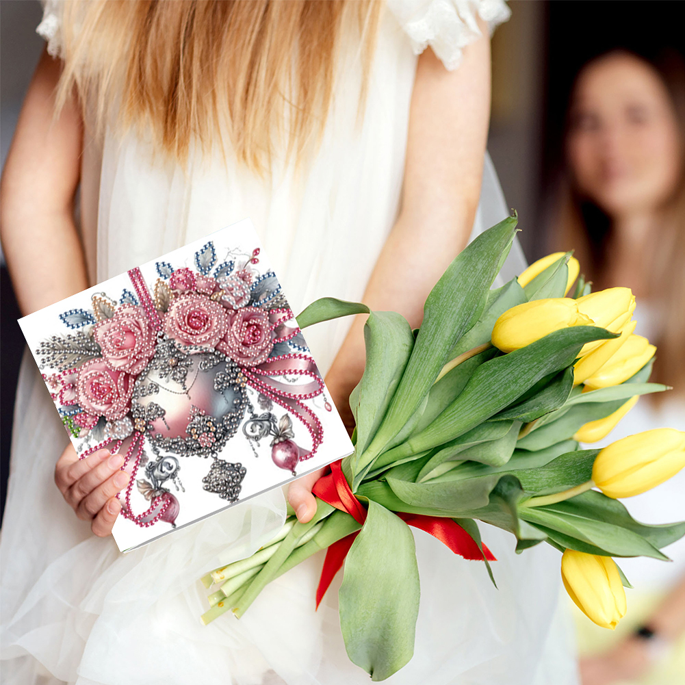 6Pcs DIY Diamond Painting Greeting Card - Xmas Ball Star