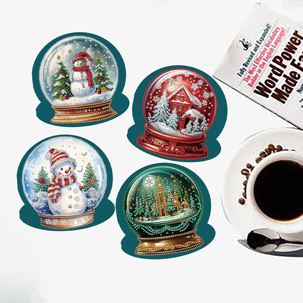 6Pcs DIY Diamond Painting Greeting Card - Xmas Snow Globe