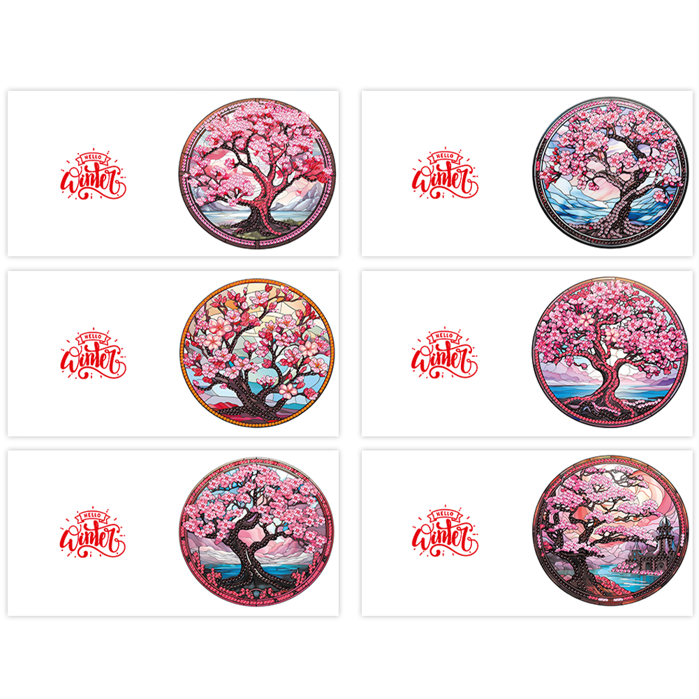 6Pcs DIY Diamond Painting Greeting Card - Tree Family
