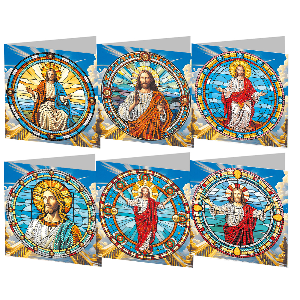 6Pcs DIY Diamond Painting Greeting Card - Faith Family