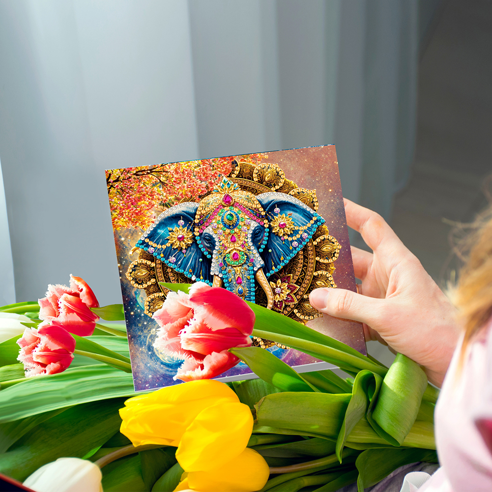 6Pcs DIY Diamond Painting Greeting Card - Animals