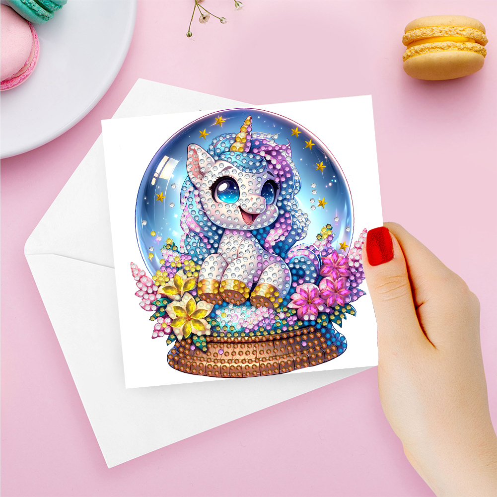 (Limited Stock)6Pcs DIY Diamond Painting Greeting Card - Crystal Ball Horse
