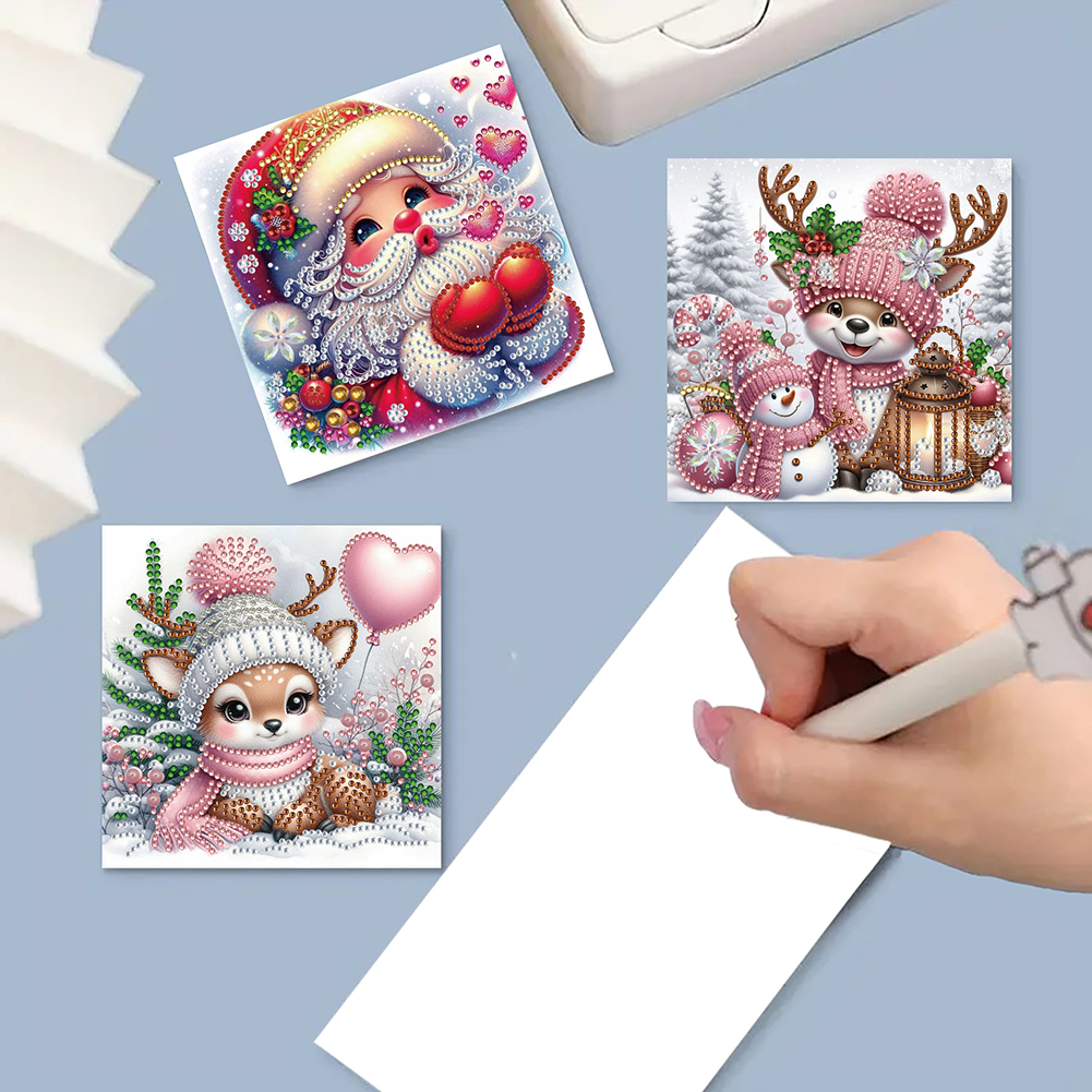 6Pcs DIY Diamond Painting Greeting Card - Christmas