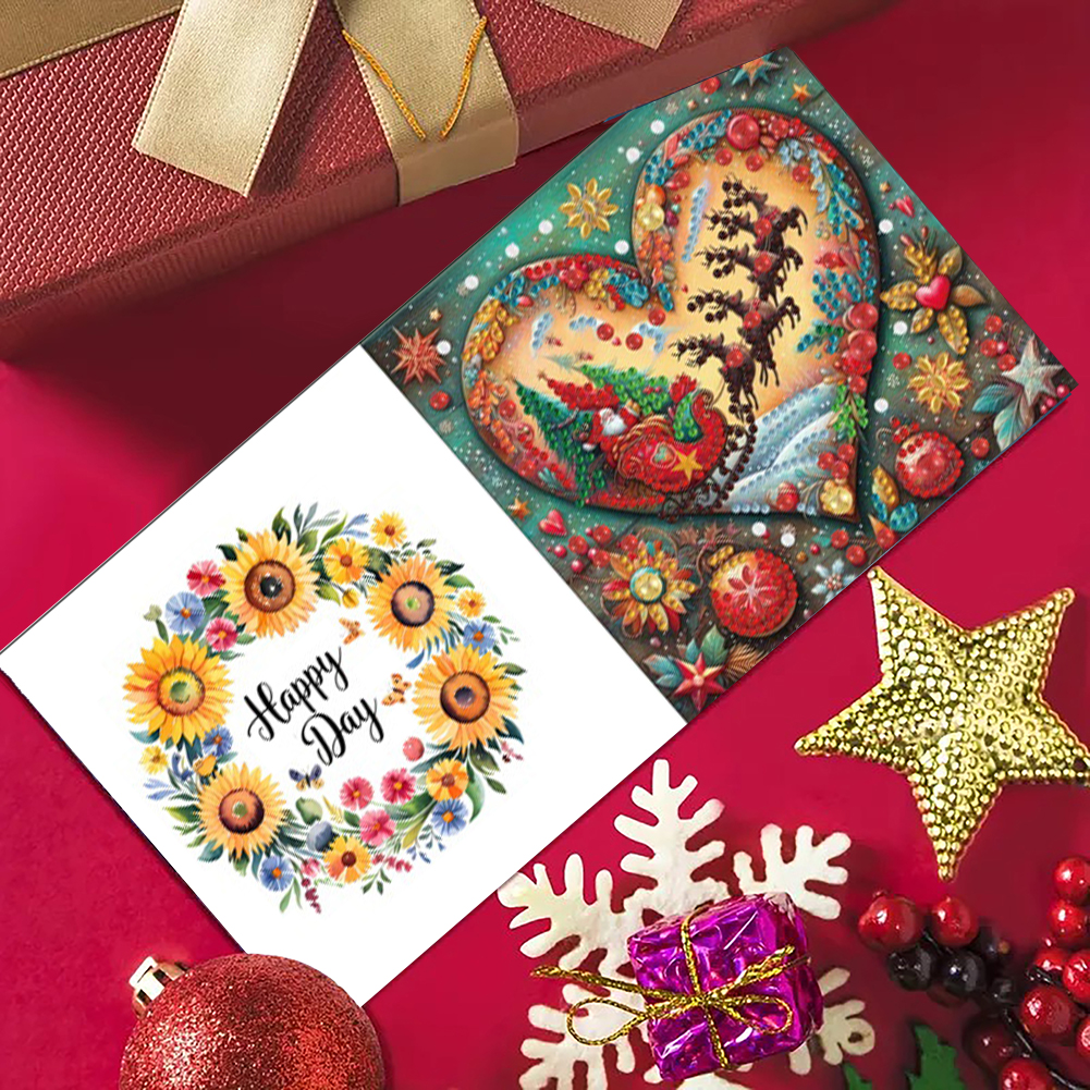 6Pcs DIY Diamond Painting Greeting Card - Christmas