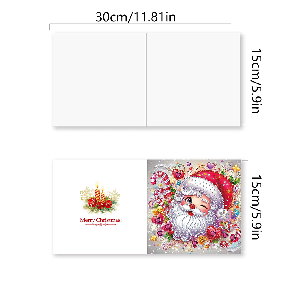 12Pcs DIY Diamond Painting Greeting Card - Christmas