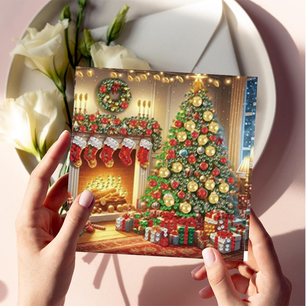 6Pcs DIY Diamond Painting Greeting Card - Christmas