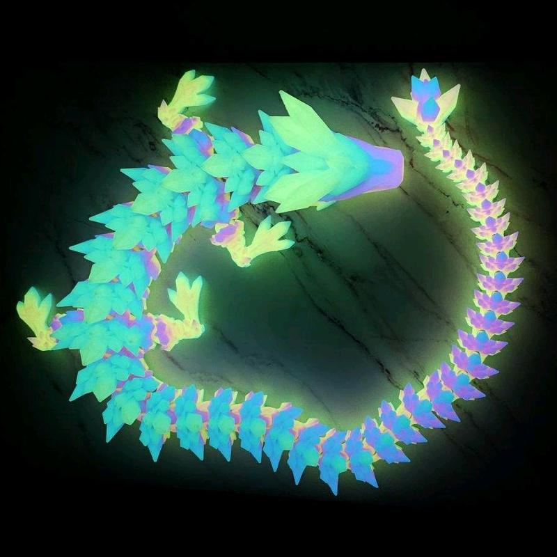 Crystal Dragon Statue – 14-16 Inch 3D Printed Fantasy Decor