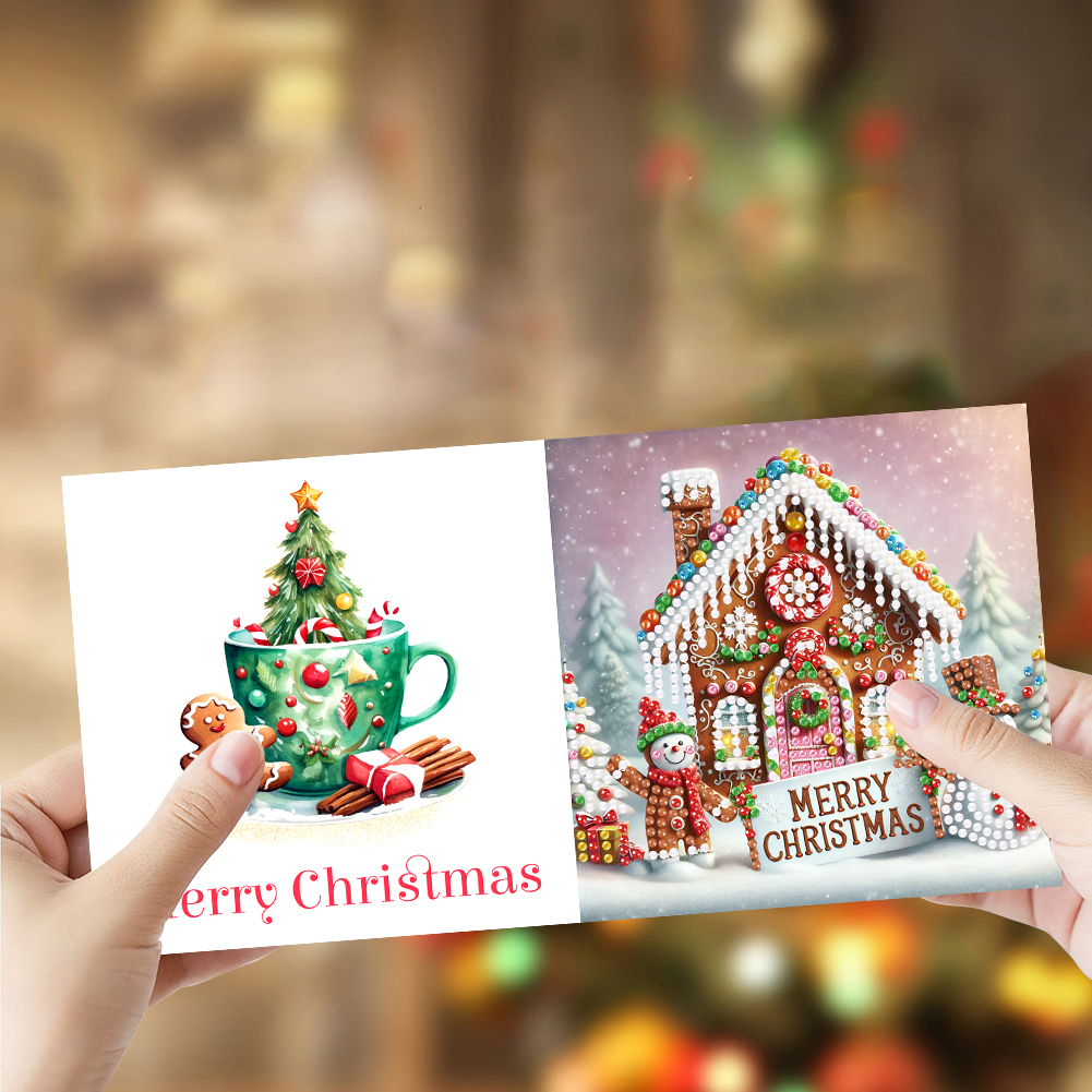 6Pcs DIY Diamond Painting Greeting Card - Christmas