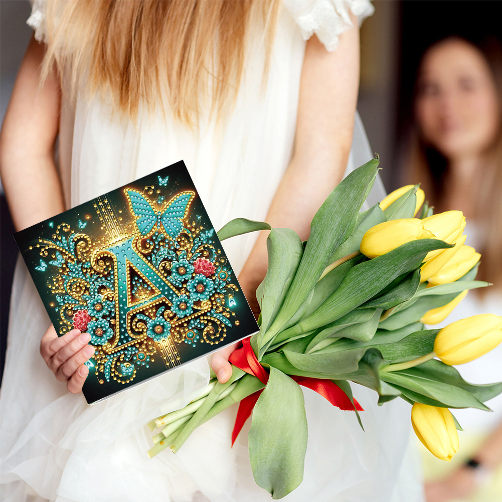 6Pcs DIY Diamond Painting Greeting Card - Letter
