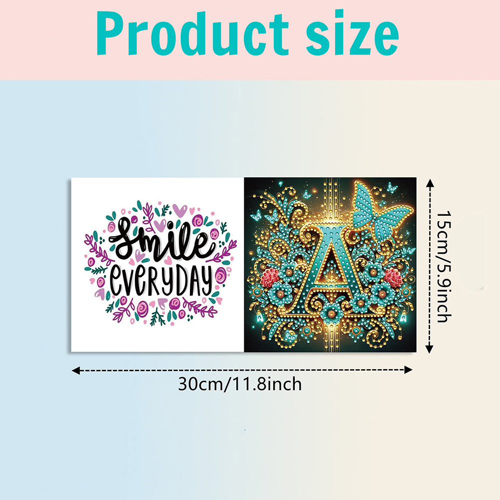 6Pcs DIY Diamond Painting Greeting Card - Letter