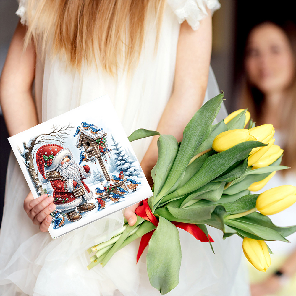 6Pcs DIY Diamond Painting Greeting Card - Santa Claus