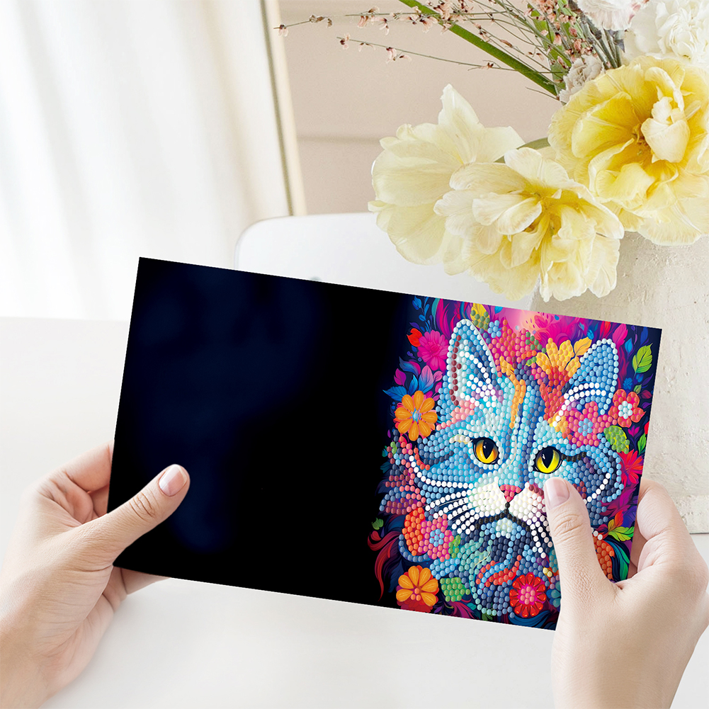 8pcs DIY Diamond Painting Greeting Card - Cats/Dogs
