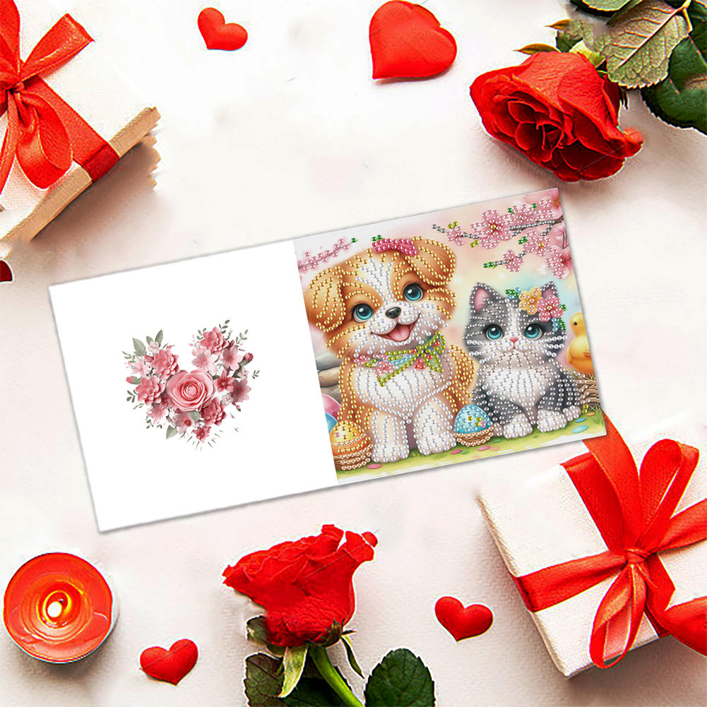6Pcs DIY Diamond Painting Greeting Card - Animals