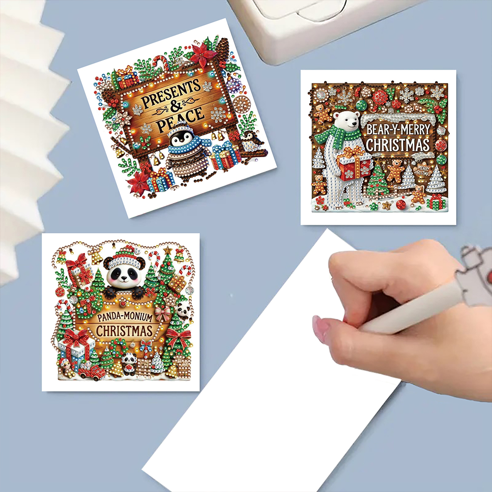 6Pcs DIY Diamond Painting Greeting Card - Christmas