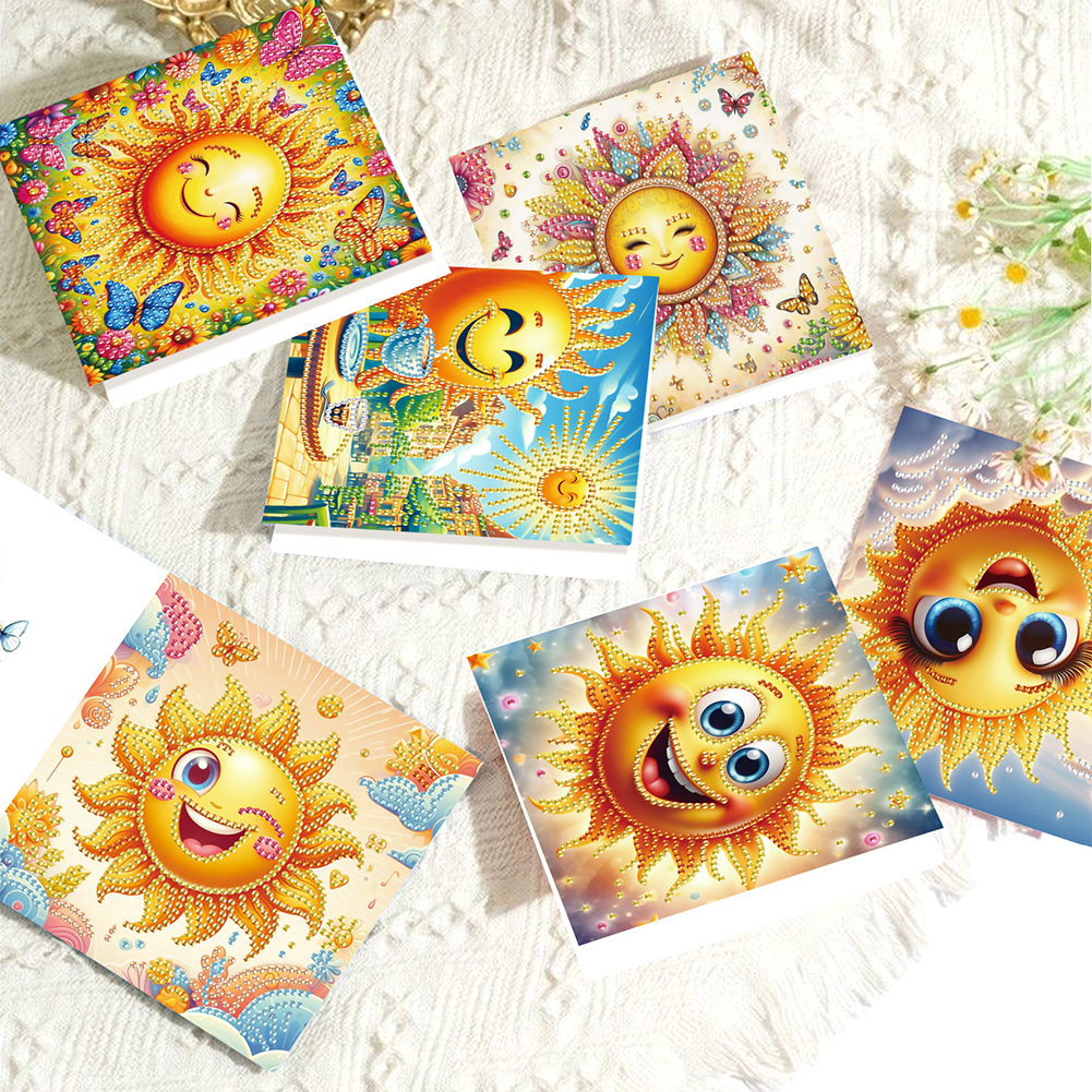 6Pcs DIY Diamond Painting Greeting Card - Sun Family