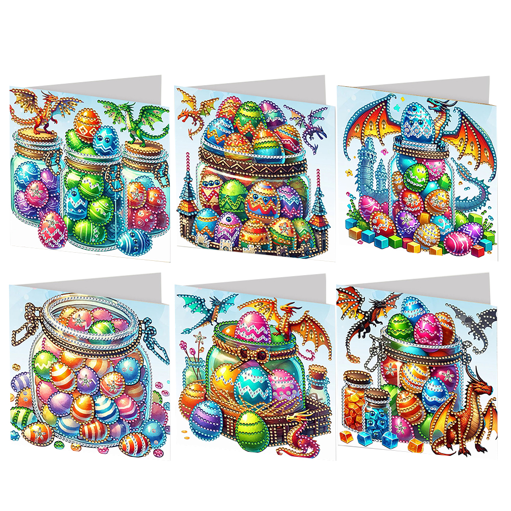 6pcs DIY Diamond Painting Greeting Card - Easter Eggs