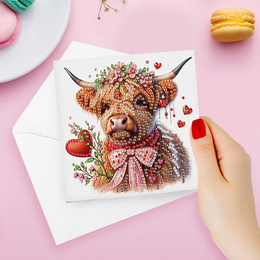6Pcs DIY Diamond Painting Greeting Card - Love Yak