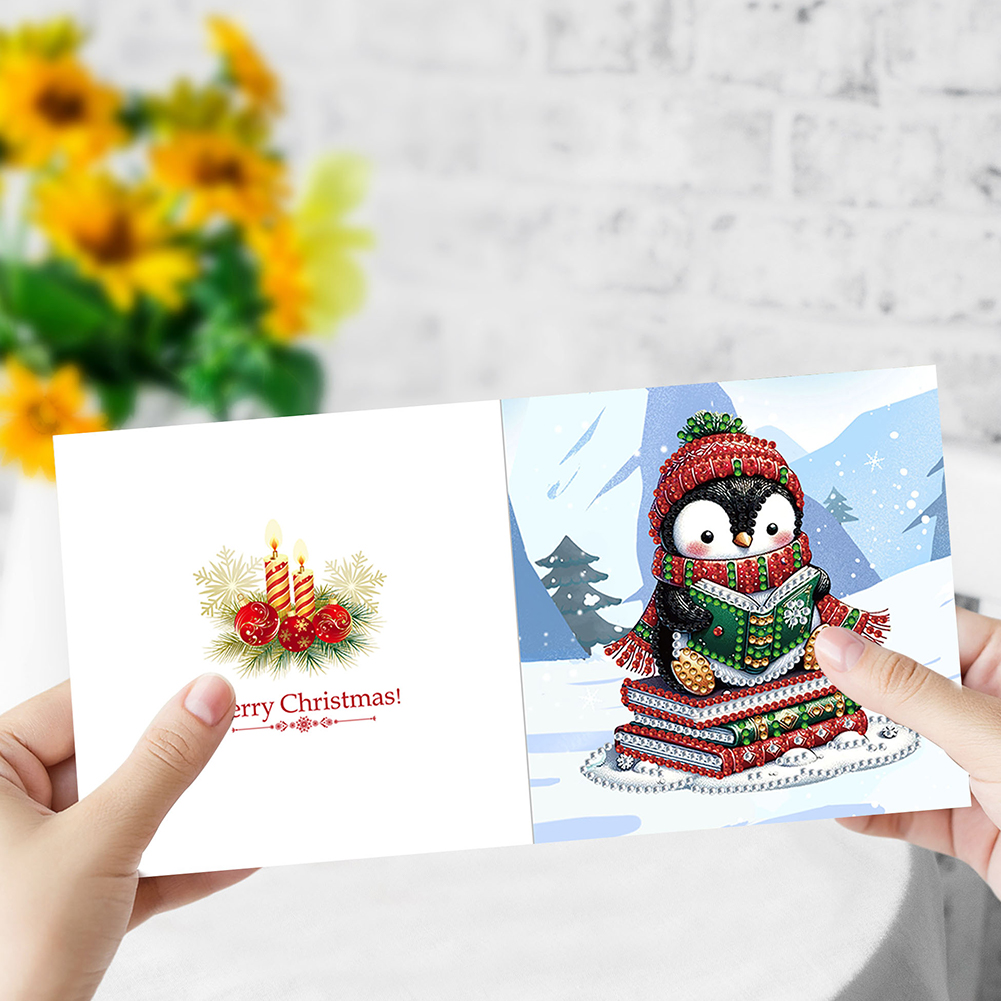 6Pcs DIY Diamond Painting Greeting Card - Penguin
