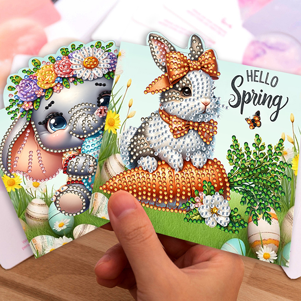 8Pcs DIY Diamond Painting Greeting Card - Animals