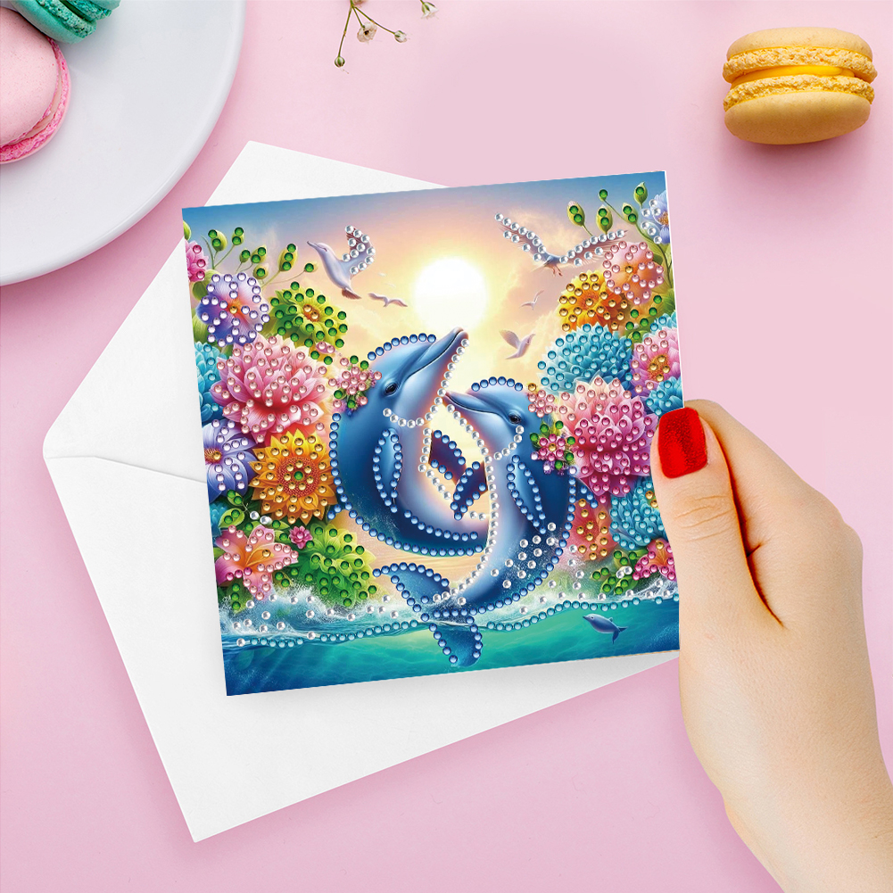 6Pcs DIY Diamond Painting Greeting Card - Whale