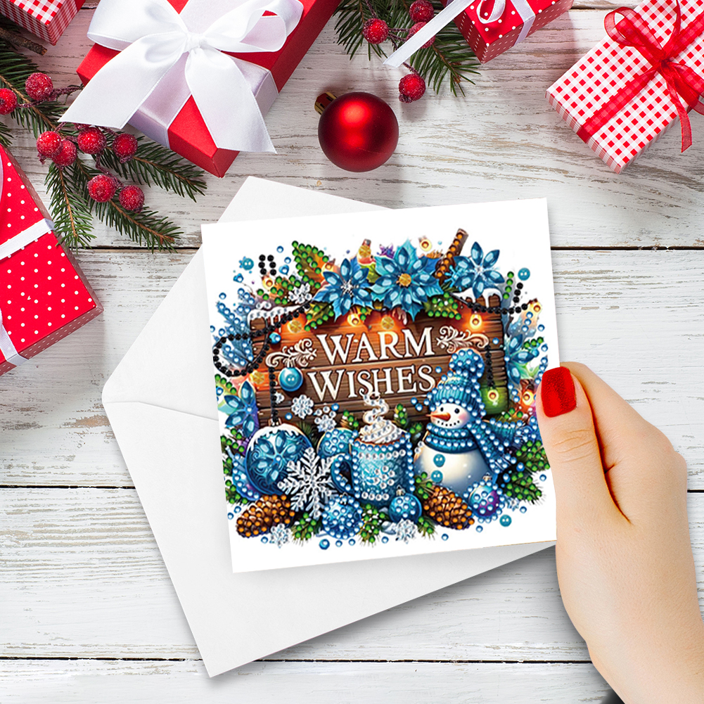 6Pcs DIY Diamond Painting Greeting Card - Merry Christmas
