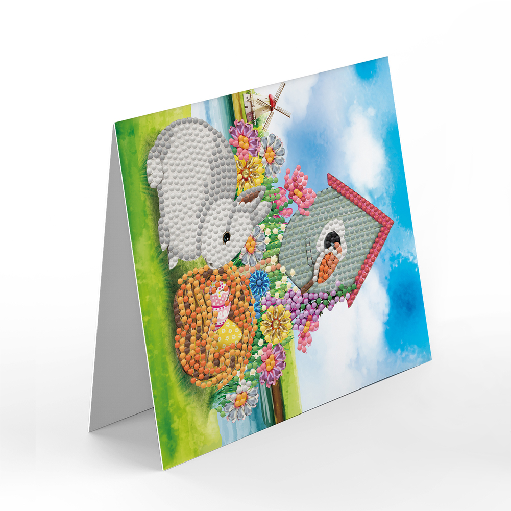 8pcs DIY Diamond Painting Greeting Cards Easter Mosaic Postcards