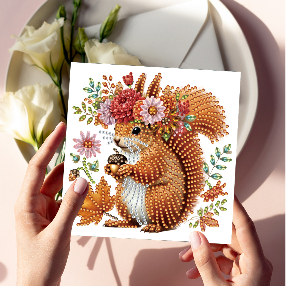 6Pcs DIY Diamond Painting Greeting Card - Animal