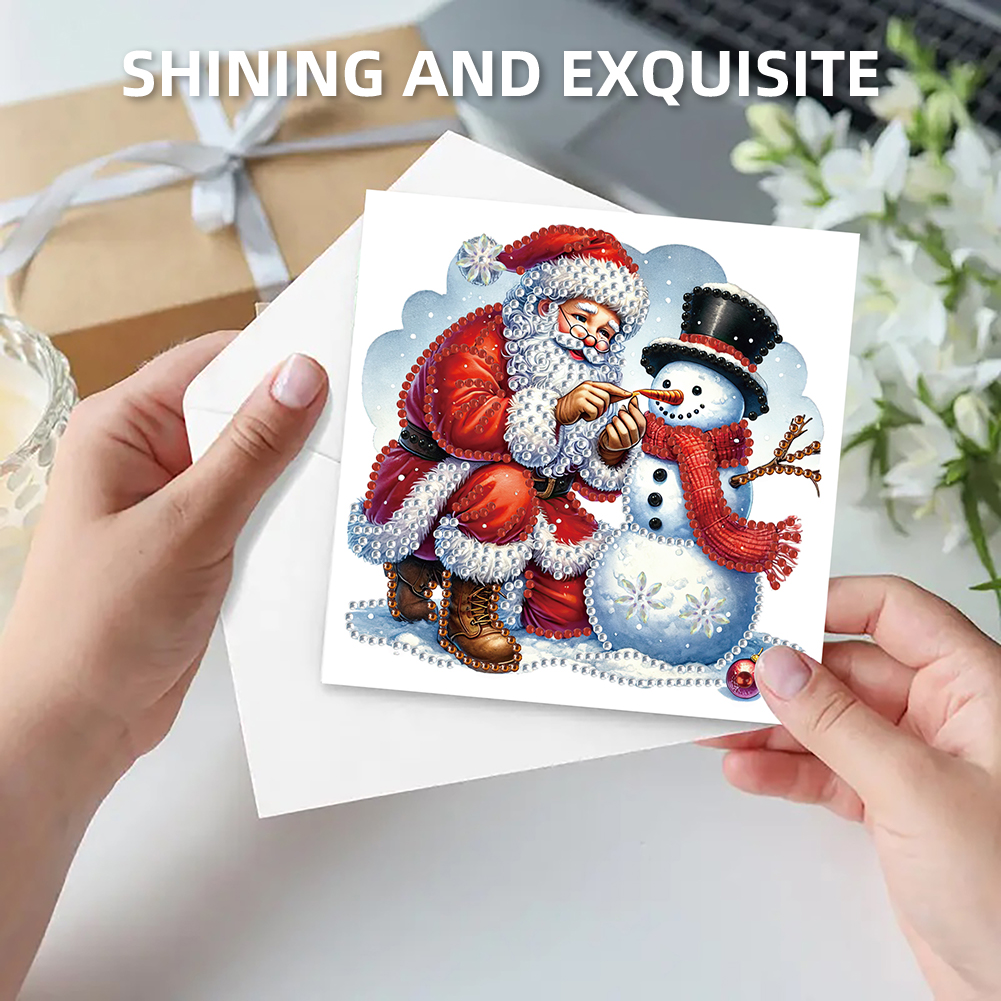 6Pcs DIY Diamond Painting Greeting Card - Santa Claus