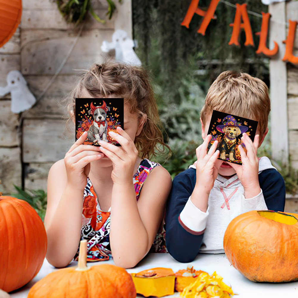 6Pcs DIY Diamond Painting Greeting Card - Halloween Designs