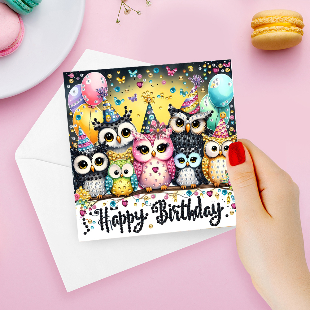 6Pcs DIY Diamond Painting Greeting Card - Birthday Party