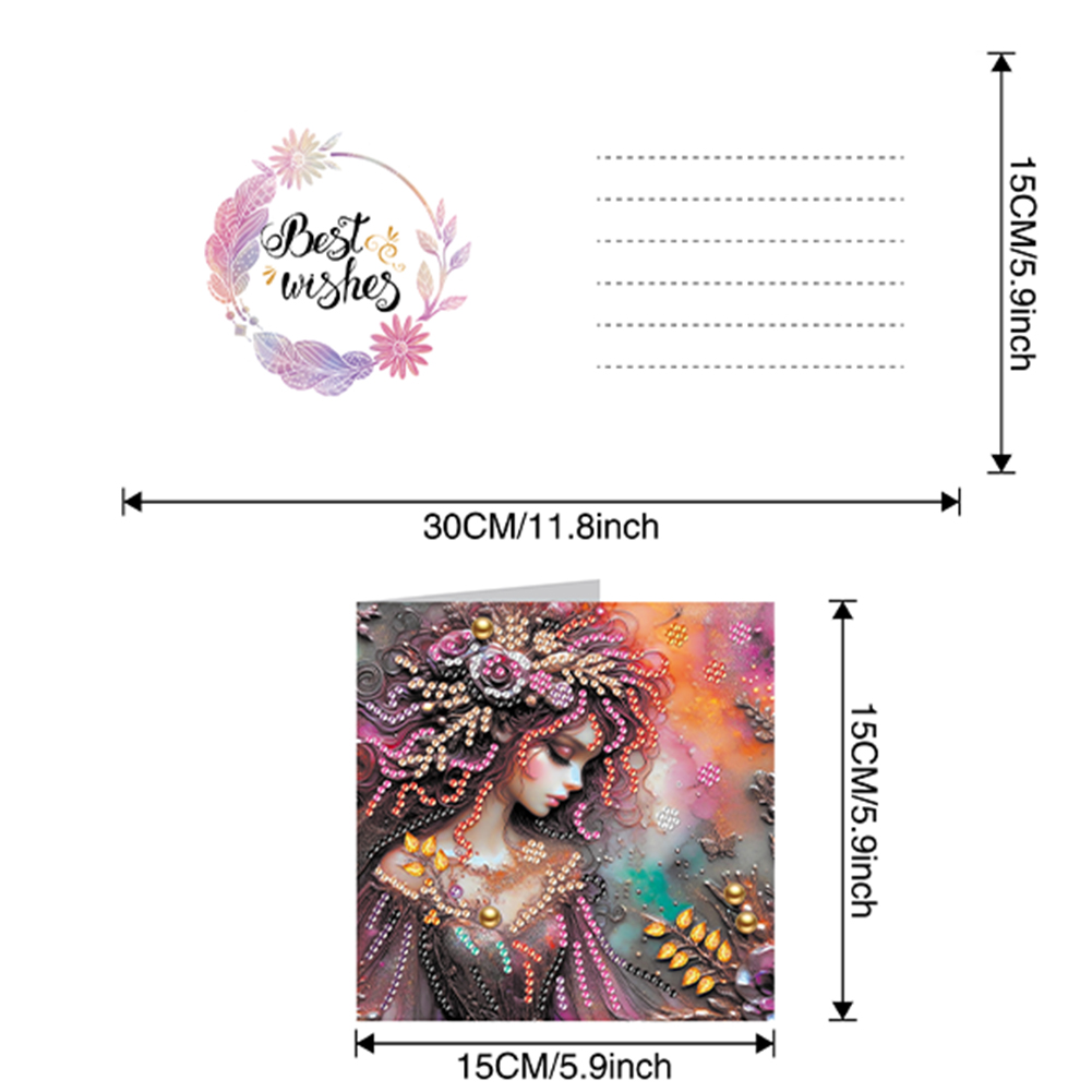 6Pcs DIY Diamond Painting Greeting Card - Girl Family