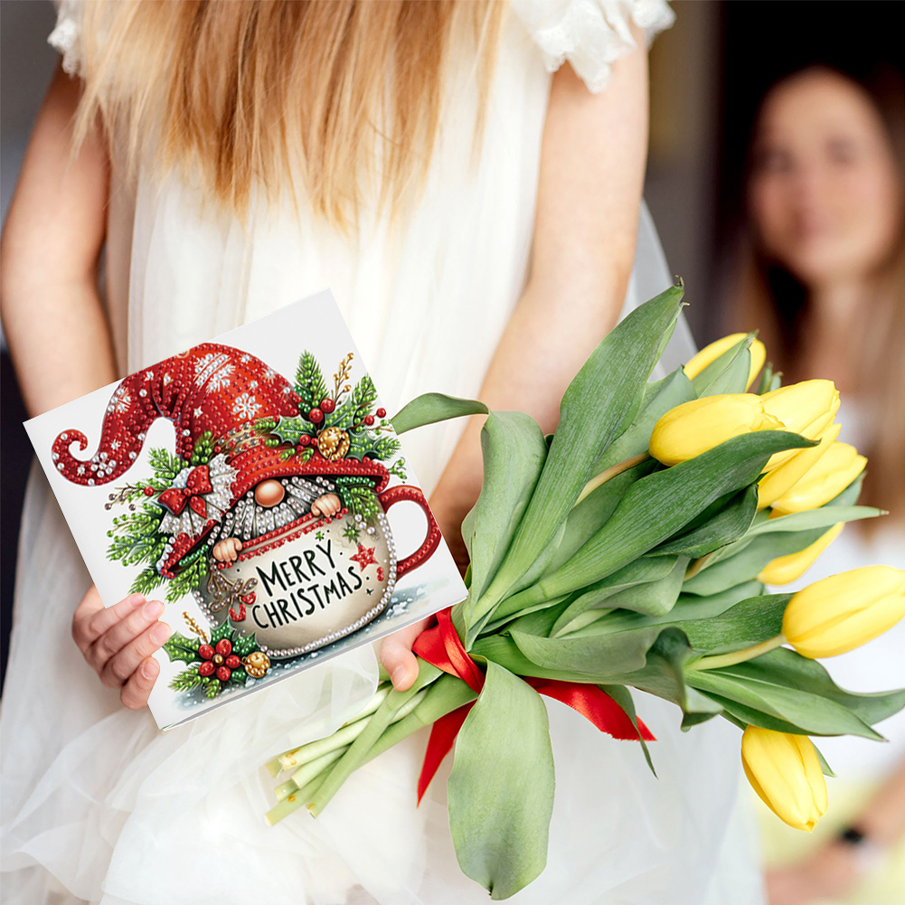 6Pcs DIY Diamond Painting Greeting Card - Christmas Gnome