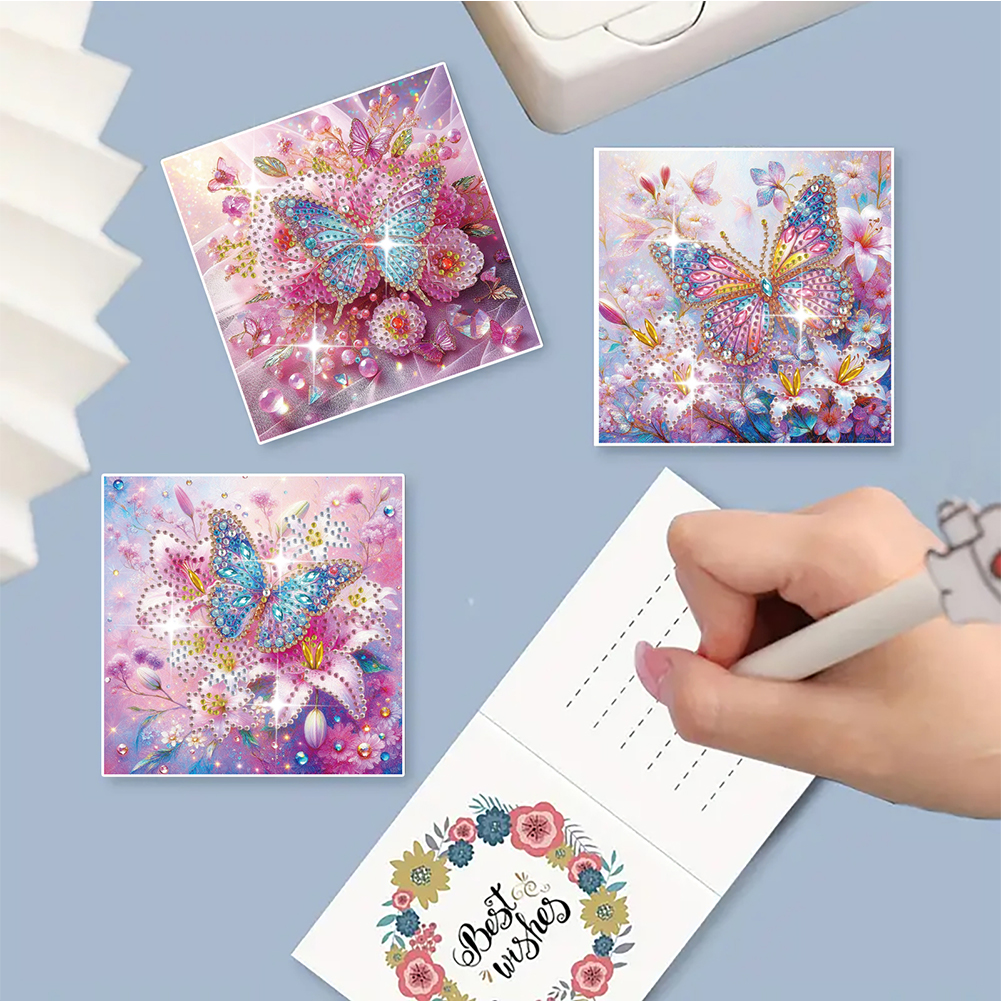 6Pcs DIY Diamond Painting Greeting Card - Butterfly