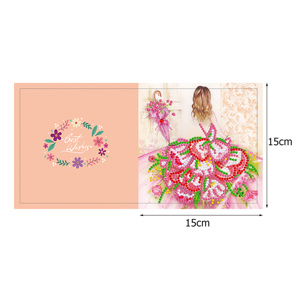 Everydayedeals 12pcs DIY Diamond Painting Birthday Greeting Cards Birthday Thanks Embroidery Postcard