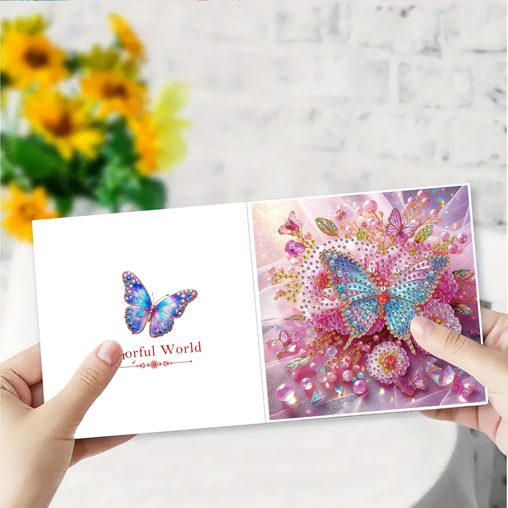 6Pcs DIY Diamond Painting Greeting Card - Butterfly