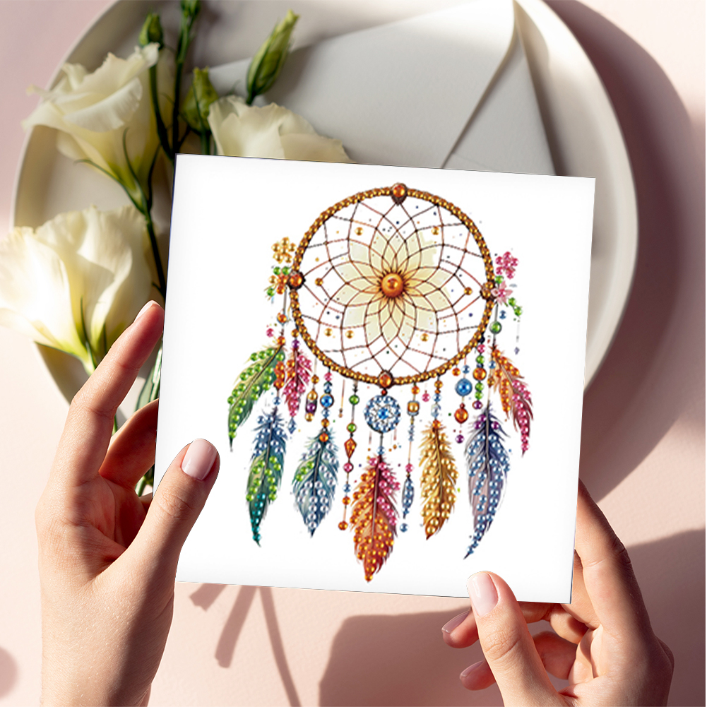 6Pcs DIY Diamond Painting Greeting Card - Dream Catcher