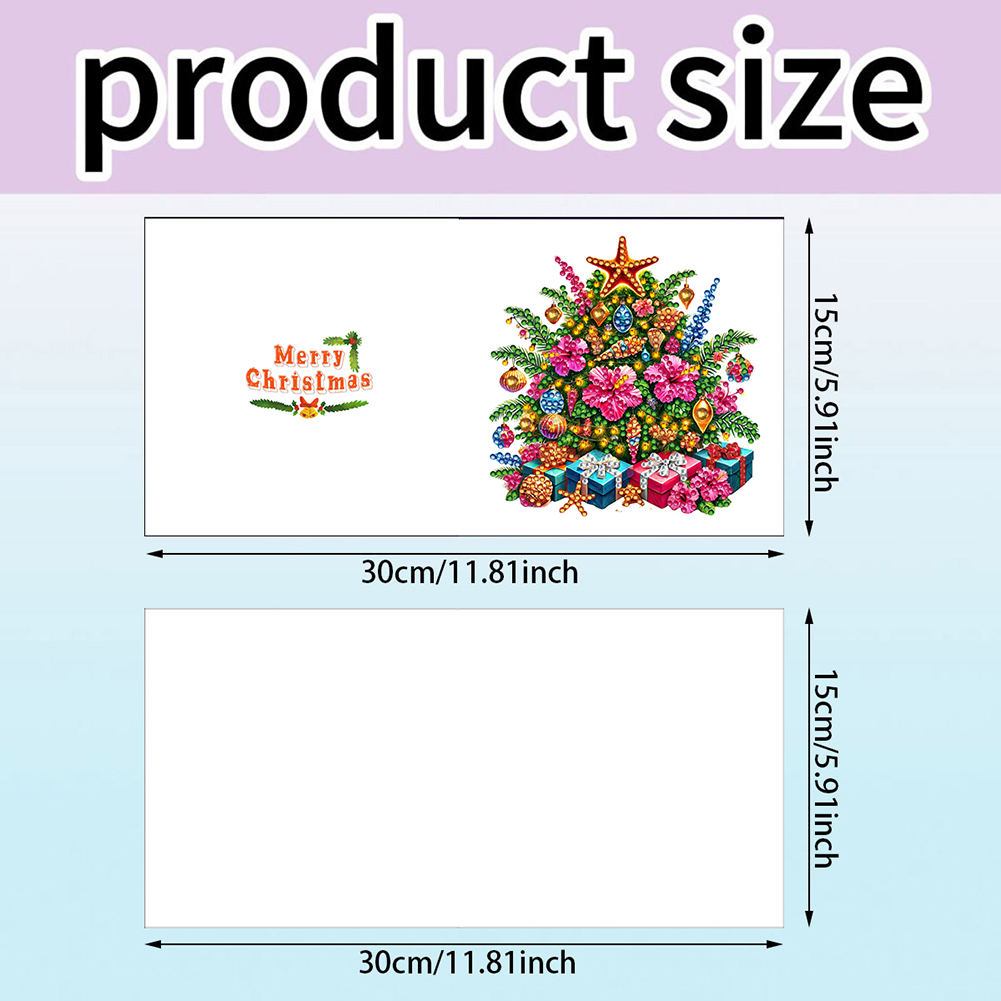 6Pcs DIY Diamond Painting Greeting Card - Christmas Tree
