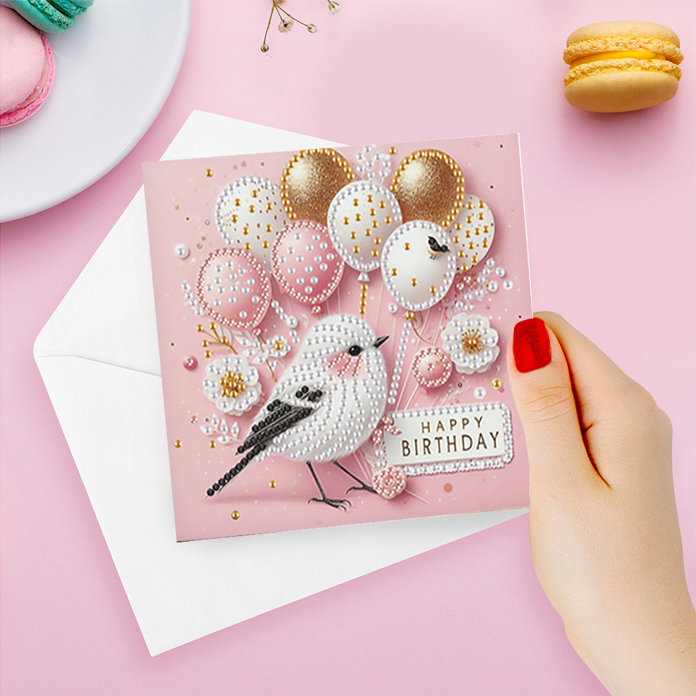 6Pcs DIY Diamond Painting Birthday Greeting Card - Birthday Animal for Adults