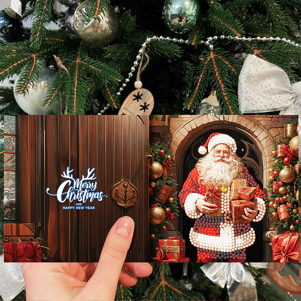 12Pcs DIY Diamond Painting Greeting Card - Christmas